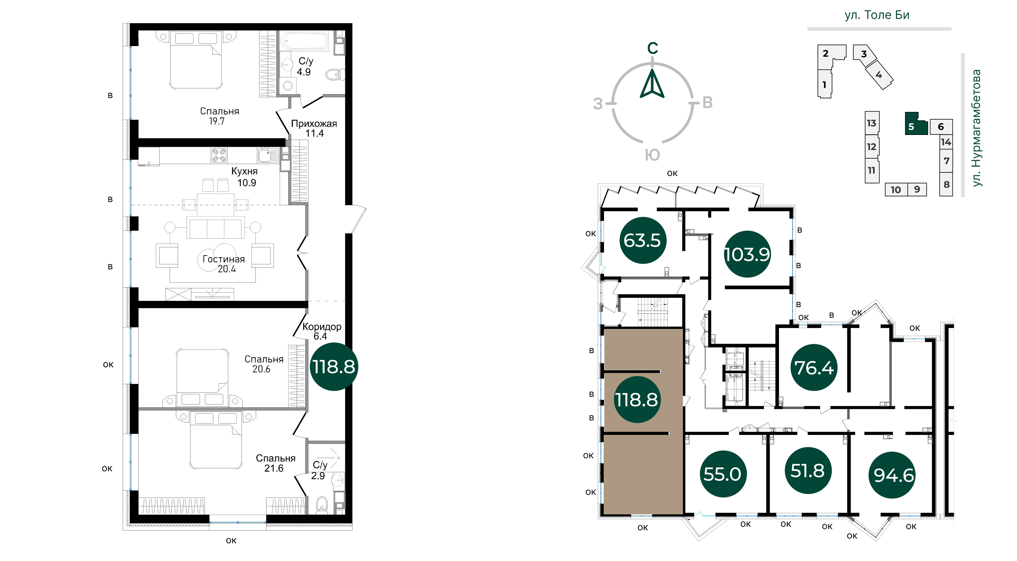 Планировка 4-комнатная